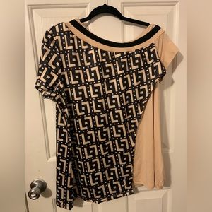Two pieces tan and black outfit casual wear